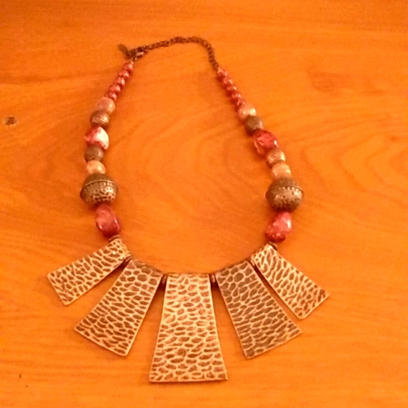 Jewelry - Beaded Ethnic Tribal  Stone Necklace